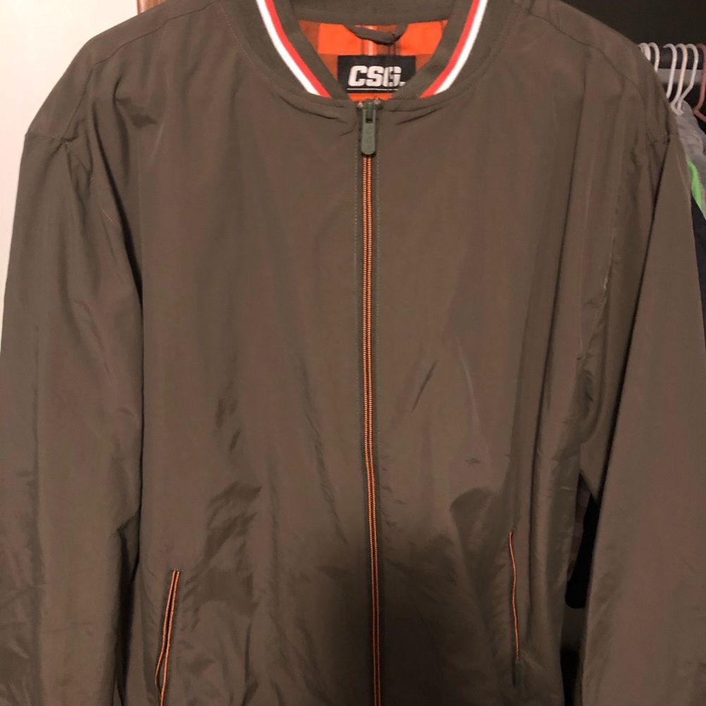Olive/orange jacket